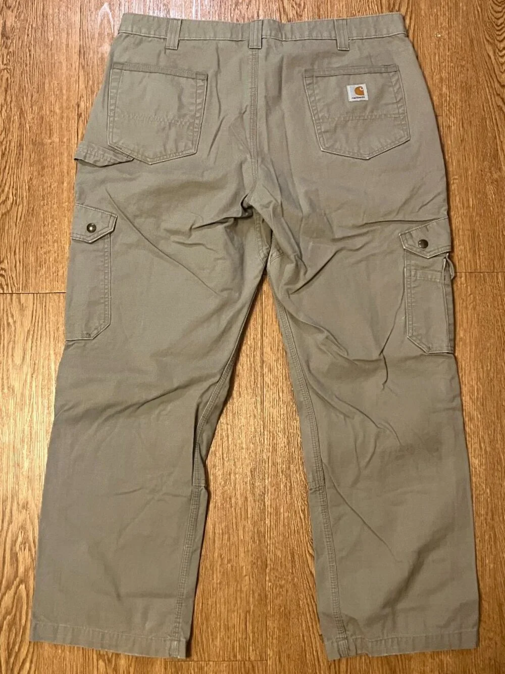 Carhartt Cargo Pants 38x30 Double Knee B342 Desert Tan Cotton Ripstop Workwear - Picture 6 of 9